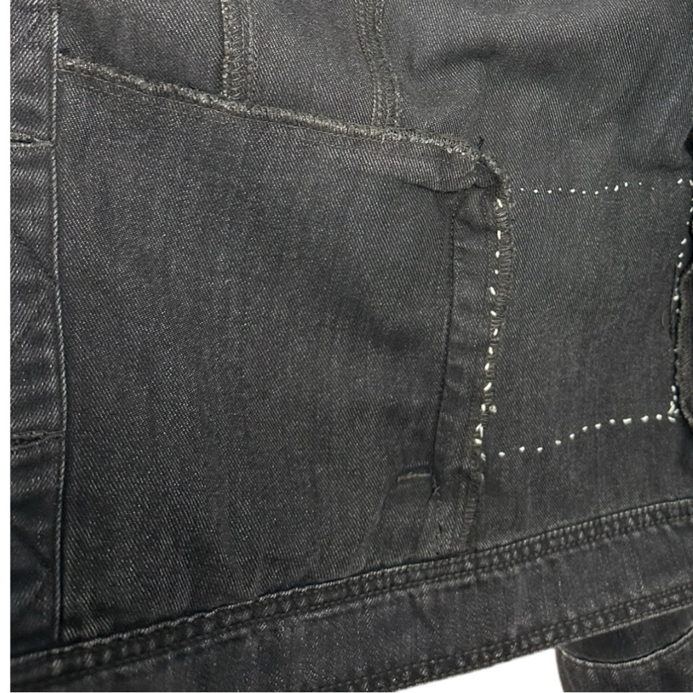 SOLD Punk rock custom denim patch pin black wash jacket self love rebel studs XL - Picture 11 of 13